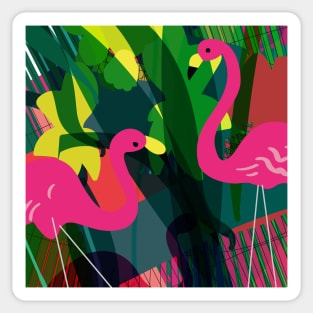 Gossiping flamingos Sticker